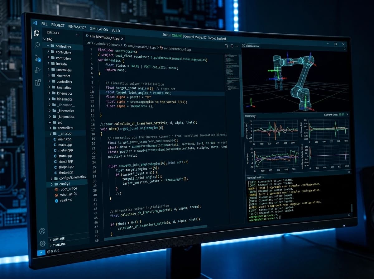 Robotic motion control kinematics and algorithm software interface