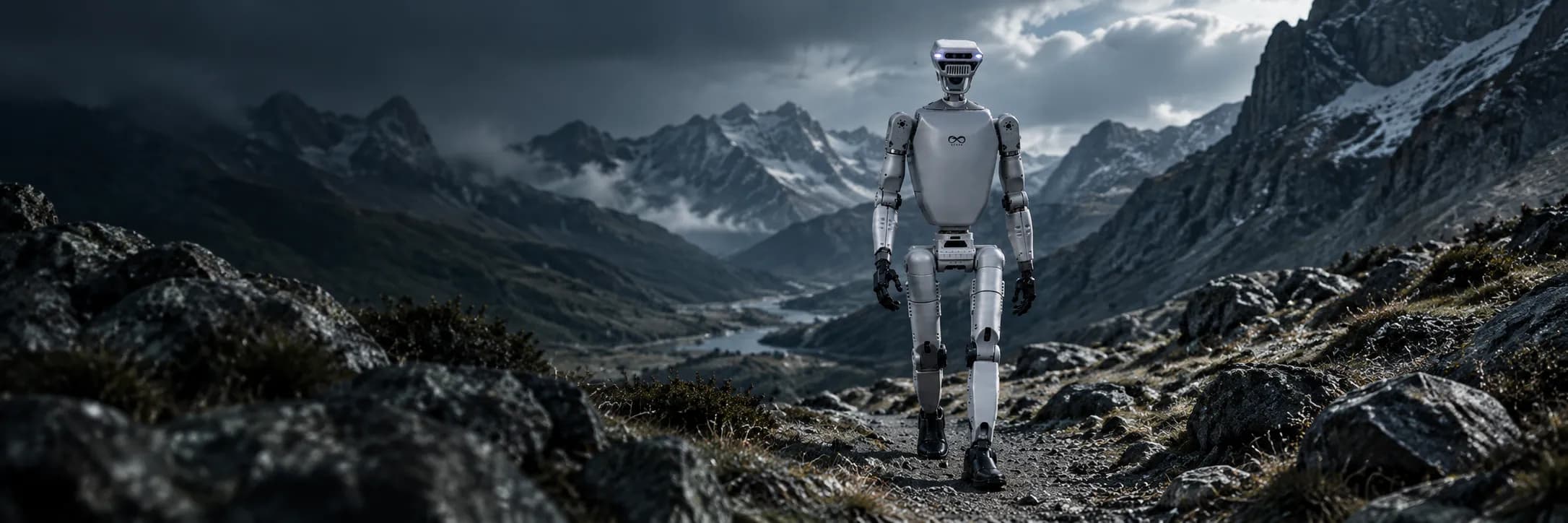 SPERA Humanoid Robot undergoing real-world validation in rocky mountain terrain