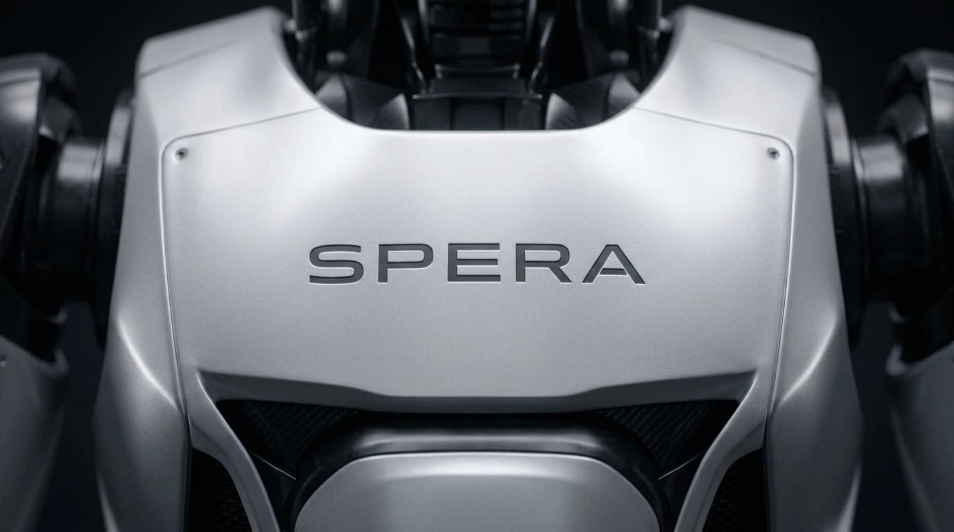 SPERA insignia embossed on the robot's composite shell